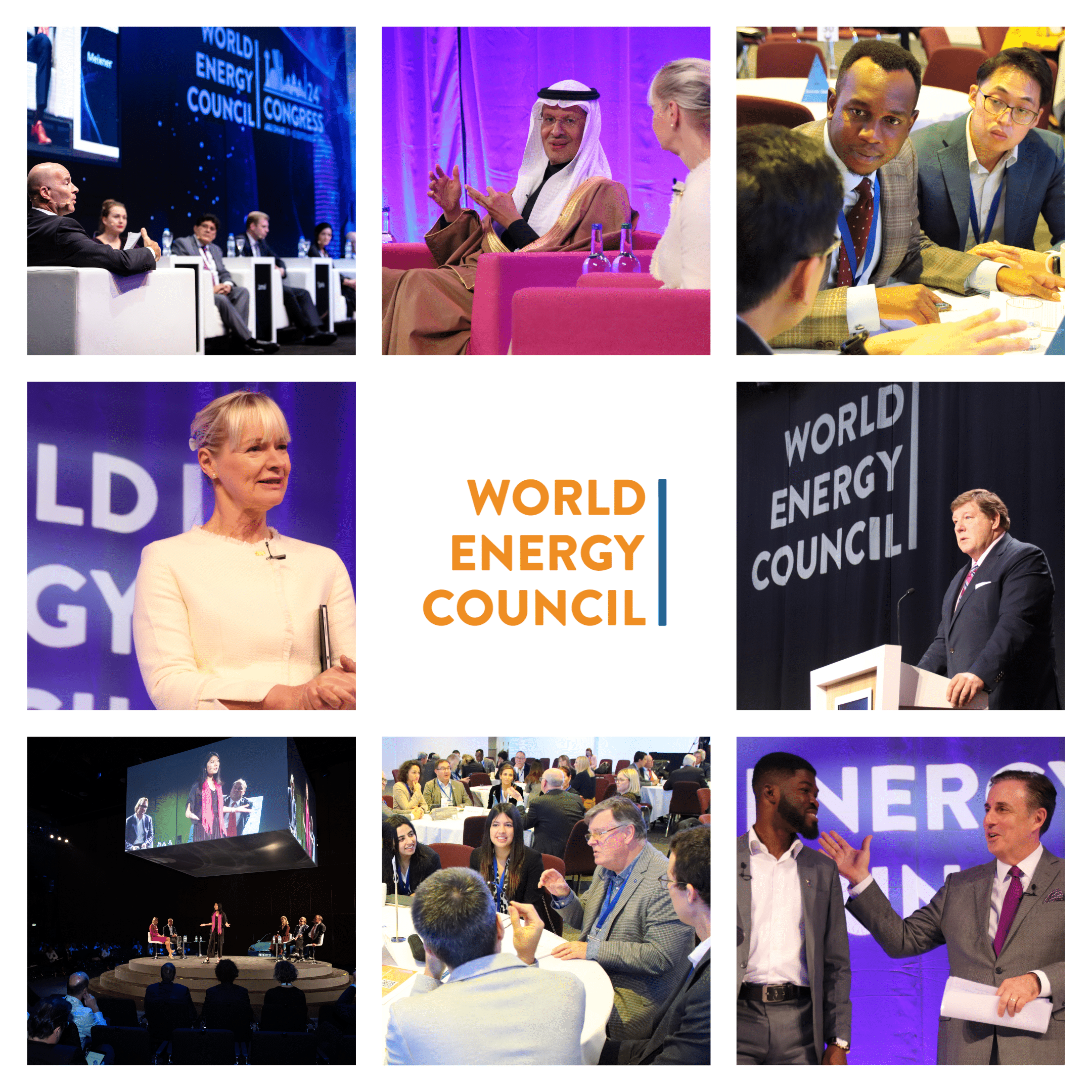 Collage of images of past World Energy Congress events